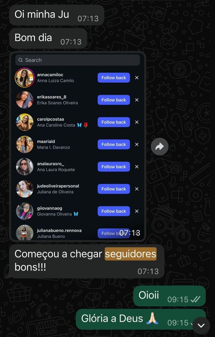Conversa: começaram a chegar seguidores bons